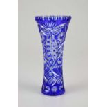 Vase, wohl Nachtmann, 20. Jh., blau überfangen