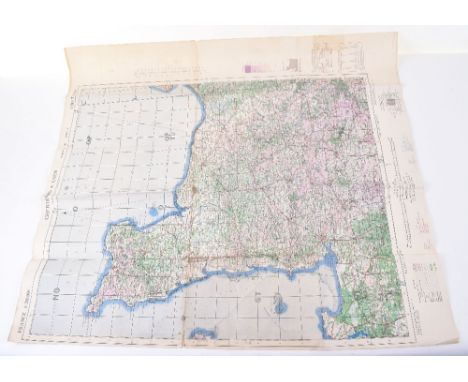 WW2 British Pre-D-Day Normandy Beaches Map, interesting 1943 dated map showing the beach area and towns around Cherbourg &amp