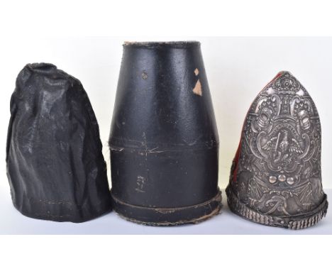 Imperial German Prussian Grenadiers Mitre Cap with Original Storage Cover and Case, fine officers example with very good qual