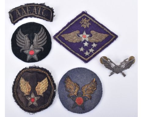 Selection of American Army Air Force Patches, all being bullion embroidered examples, AAF ATC bullion embroidered title and a