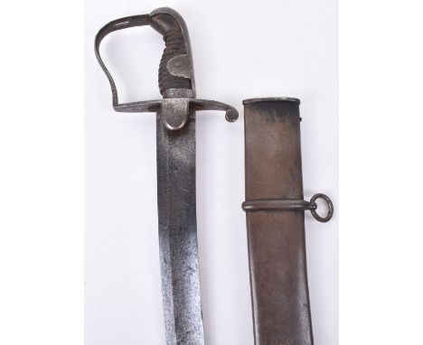 1796 Cavalry Troopers Sword, un-marked regulation pattern sword with damaged grip. Housed in its original steel scabbard with