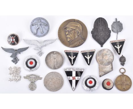 Selection of Various Third Reich Badges and Insignia, including various enamel Frauenschaft enamel badges, Hitler Youth shoot