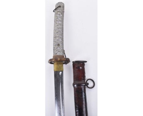 WW2 Japanese NCO’s Sword with Original Capture Documentation, fine example of a NCO’s pattern sword with one piece alloy hand