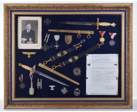 1st Model German Naval Officers Dress Dagger and Award Grouping Attributed to Vice Admiral (Vizeadmiral) Ernst (Friedrich Rob