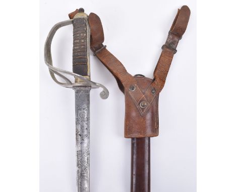 George V Royal Artillery 1821 Pattern Officers Sword, untouched example with swept bar hilt, sharkskin grip with wire binding