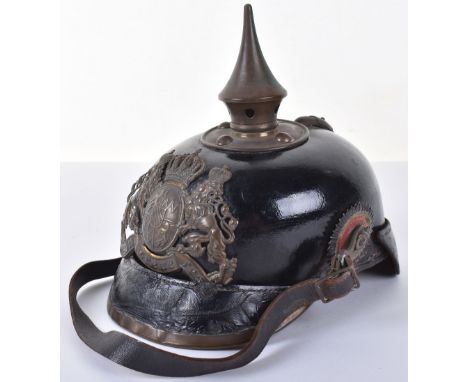 Imperial German Bavarian Other Ranks Pickelhaube Picked Up at the Battle of Fricourt July 2nd 1916, fine untouched example of
