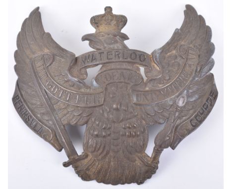 Scarce Imperial German Prussian Dragoon Regiment King Carl 1st Romania (1st Hanoverian) Number 9 Helmet Plate, other ranks ex