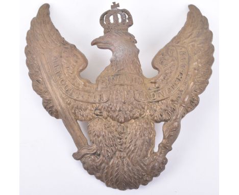 Imperial German Prussian Dragoon Regiment Officers Helmet Plate, example has lost all of its original gilt wash finish from t