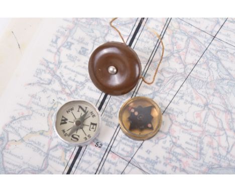 WW2 Royal Air Force Escape &amp; Evasion Silk Map and Compasses, interesting double sided printed silk escape map of Holland,