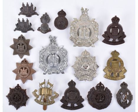 Selection of Cap and Collar Badges of British Air Landings Regiments, including WW2 plastic economy cap badges. Regiments inc