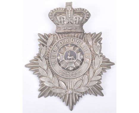 Victorian Bedfordshire Volunteer Battalion Other Ranks Helmet Plate, being a white metal universal pattern other ranks helmet