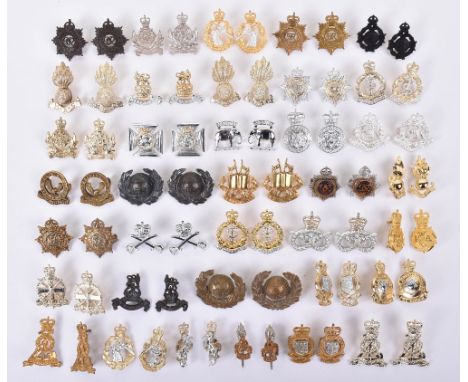 Quantity of Matching Pairs of Regimental Collar Badges, mostly corps and some anodised examples. Also includes silver gilt an