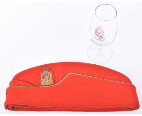 Kent &amp; County of London Yeomanry (Sharpshooters) Officers Coloured Field Service Cap, fine example in scarlet cloth with 