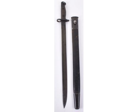 WW1 British 1907 Pattern Bayonet by Enfield, good example of the early pattern bayonet without the oil clearance hole in the 