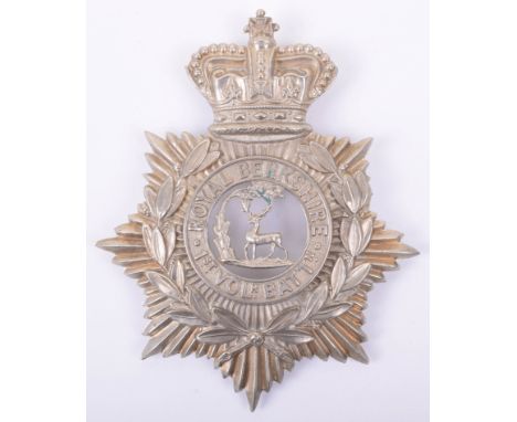 Victorian 1st Volunteer Battalion Royal Berkshire Regiment Other Ranks Helmet Plate, white metal crowned eight pointed star b