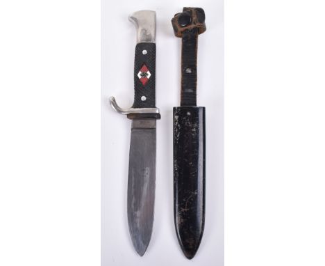 Third Reich Hitler Youth Boys Dagger by Anton Wingen Solingen, fine example of a Hitler Youth boys dagger with two piece blac