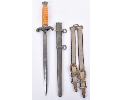Rare Personalised German Army Generals Dress Dagger with Engraved Presentation Blade by Richard Plumacher Sohne, fine example