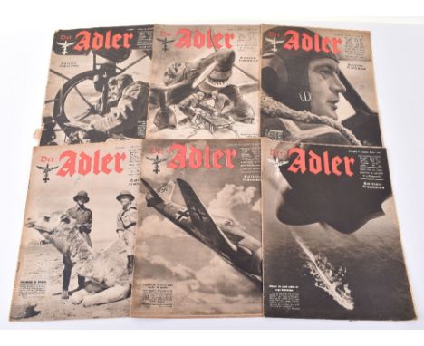 41x Copies of the Scarce Luftwaffe WW2 Propaganda Photo Magazine ‘Der Adler’, rare French edition for distribution in France 