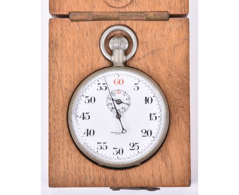 WW2 German U-Boat Commanders Torpedo Timer Stopwatch, fine example with white enamel dial having arabic numbers, subsidiary m