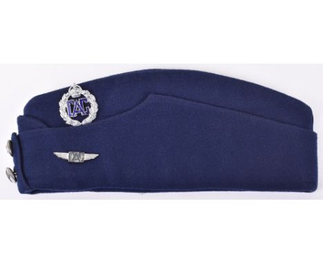 WW2 Civil Air Guard Officers Side Cap, fine example of the light blue cloth side cap with white metal buttons having “CAG” to