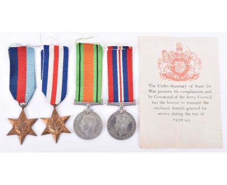 WW2 British North West Europe Campaign Medal Group of Four, consisting of 1939-45 star, France &amp; Germany star, Defence me