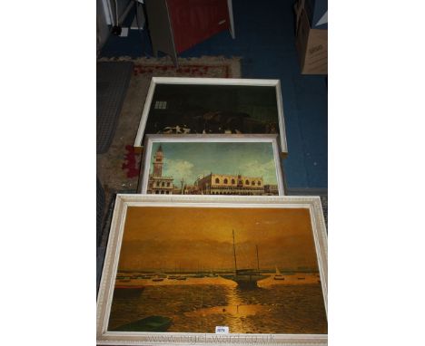 Three framed 'Old Master' style Pictures including Palazzo Ducale, etc.