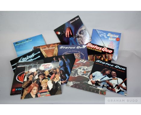 Twelve classic vinyl albums by Status Quo, including Just Supposin', Whatever You Want, Rockin' All Over The World, Rock Till