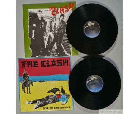 Two albums by The Clash including The Clash and Give em Enough Rope, both albums are American pressings on Epic records with 