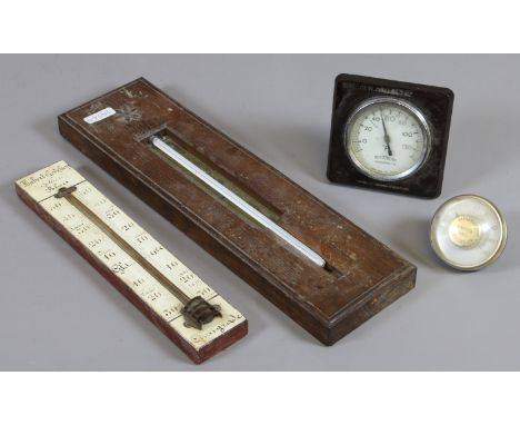 Four vintage thermometers, two scale and two dial by Matthew Hall.