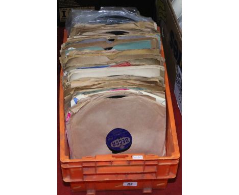 A box of 78 records including Decca, London, HMV etc.