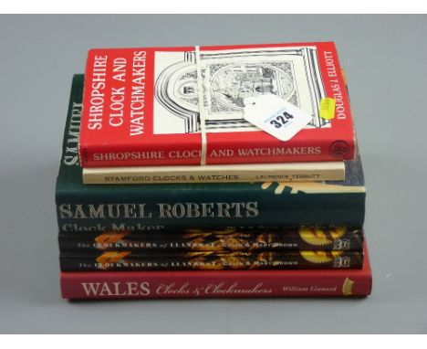 Horological Books - six publications 'Wales Clocks & Clockmakers' by William Linnard, two copies 'The Clockmakers of Llanrwst