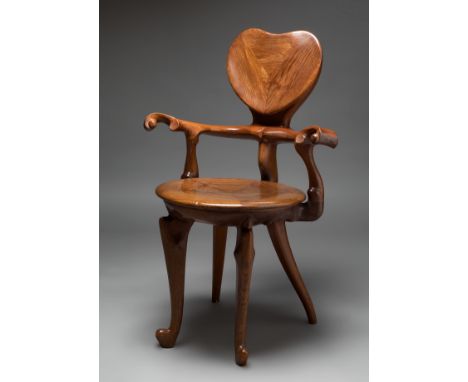 Design by ANTONI GAUDÍ (Reus or Riudoms, Tarragona, 1852 - Barcelona, 1926).Calvet" armchair.Oak wood.BD edition. Production 