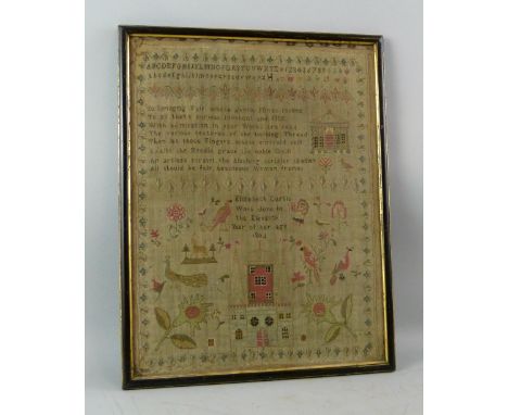A George III needlework sampler worked by Elizabeth Curtis in the eleventh year of her age 1804, depicting alphabets and numb