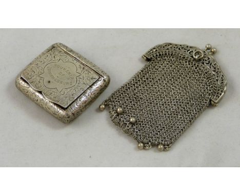 A Victorian silver snuff box, by William Neale, Birmingham 1896, with floral engraved decoration, inscribed "Souvenir of Joha