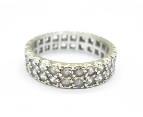 A 9ct white gold eternity ring, 3.9g, N 