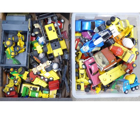 Two boxes of Tonka Toys model vehicles 