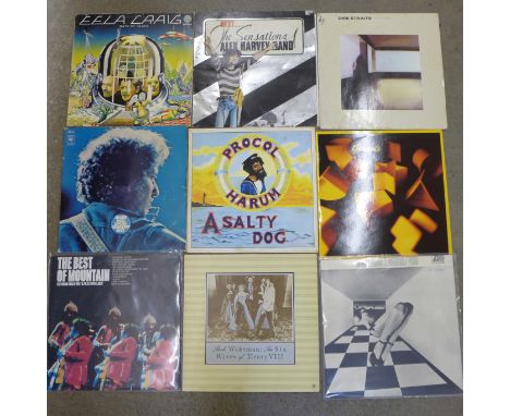 Rock LP records including Yes, Procol Harum, Bob Dylan, Dire Straits, Alex Harvey, Elza Craig, etc. (15) 