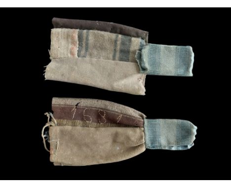 A Pair Of Early Pocket Pistol Sash-Bags, 1681. The stitching has failed around the neck of one pouch; both in fragile conditi