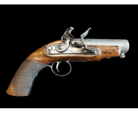 McDermott of Dublin An Irish 15½ Bore Flintlock Overcoat Pistol by McDermot, Probably Henry, Dublin, c.1815. With sighted 3½”