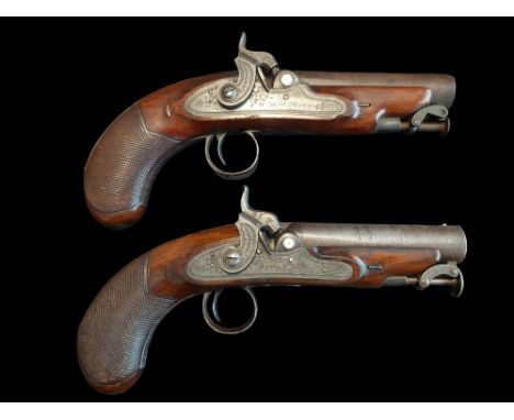 Wm. &amp; Jn. Rigby of Dublin A Pair of Irish 16-Bore Percussion Travelling Pistols by Wm. &amp; Jn. Rigby, Dublin. Sighted r