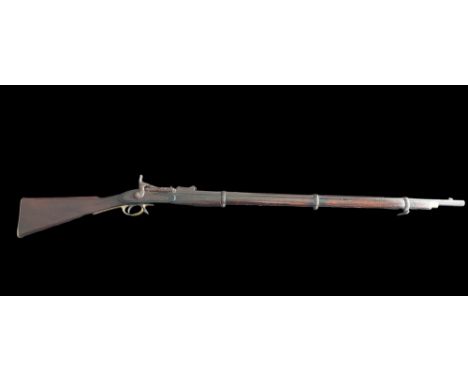 A 3-Band .577 Calibre Snider Enfield. Sighted 36½” round barrel with rear ladder-sight, snider breech, flat lock, walnut stoc