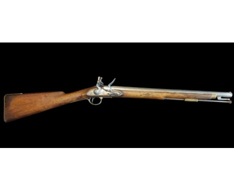 A 16-Bore Flintlock Carbine for Irish Military Use. Proved 20¼” barrel stamped ‘DUBLIN P.W.G.’ (Port Water Guard) to top flat