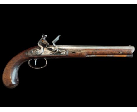 Wogdon of London A 27-Bore Flintlock Duelling Pistol by Wogdon, London, c.1780. Swamped 10” octagonal barrel signed ‘Wogdon L