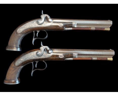 Wm. &amp; Jn. Rigby, Dublin Pair Of Irish 32-Bore Rigby Percussion Duelling Pistols by Wm &amp; Jn Rigby, Dublin, 1829. Rigby