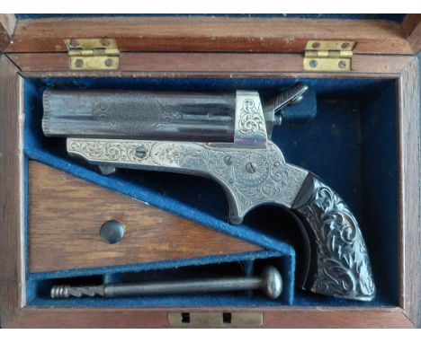 Tipping &amp; Lawden of Birmingham A 19th Century .31” RF Sharp's Patent Four Barrel Repeating Pocket Pistol by Tipping &amp;