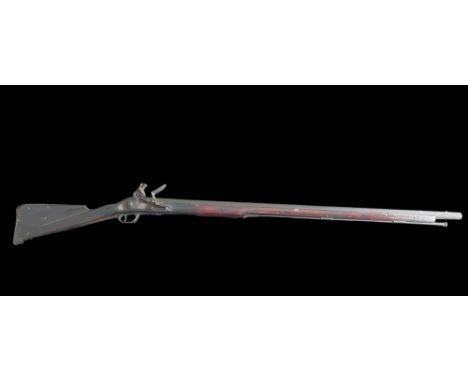 A Watkin Flintlock Short Land Pattern Brown Bess, London. A fixed 41½" barrel of military bore, 0.79", struck with Irish cens