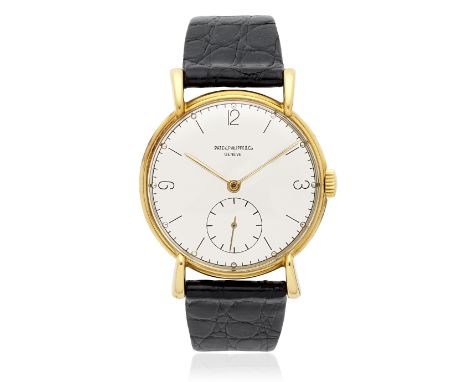Patek Philippe. An 18K gold manual wind wristwatchReference: 1543Date: Sold 28th June 1945Movement: 18-jewel Cal.12 120 manua
