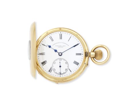 Parkinson &amp; Frodsham, 5 Budge Row, Cannon Street, London. An 18K gold keyless wind half hunter pocket watchDate: London H