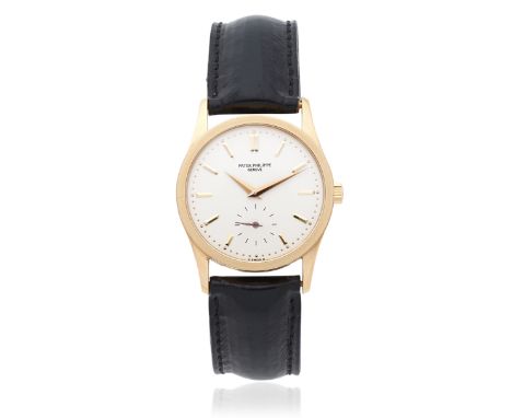 Patek Philippe. An 18K rose gold manual wind wristwatch with sigma dialModel: CalatravaReference: 3796Date: Circa 1990Movemen