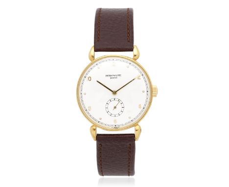 Patek Philippe. An 18K gold manual wind wristwatchModel: CalatravaReference: 1461Date: Sold 16th June 1947Movement: Jewelled 